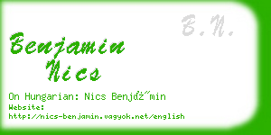 benjamin nics business card